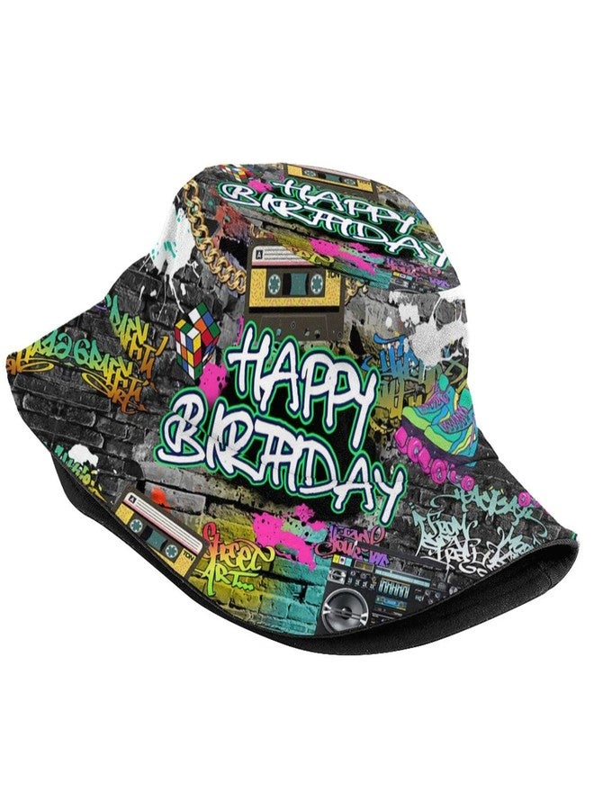 ASYG Graffiti Birthday 80s 90s Bucket Hat Packable Fishing Sun Cap Summer Fisherman Hats for Women Men - Image 2